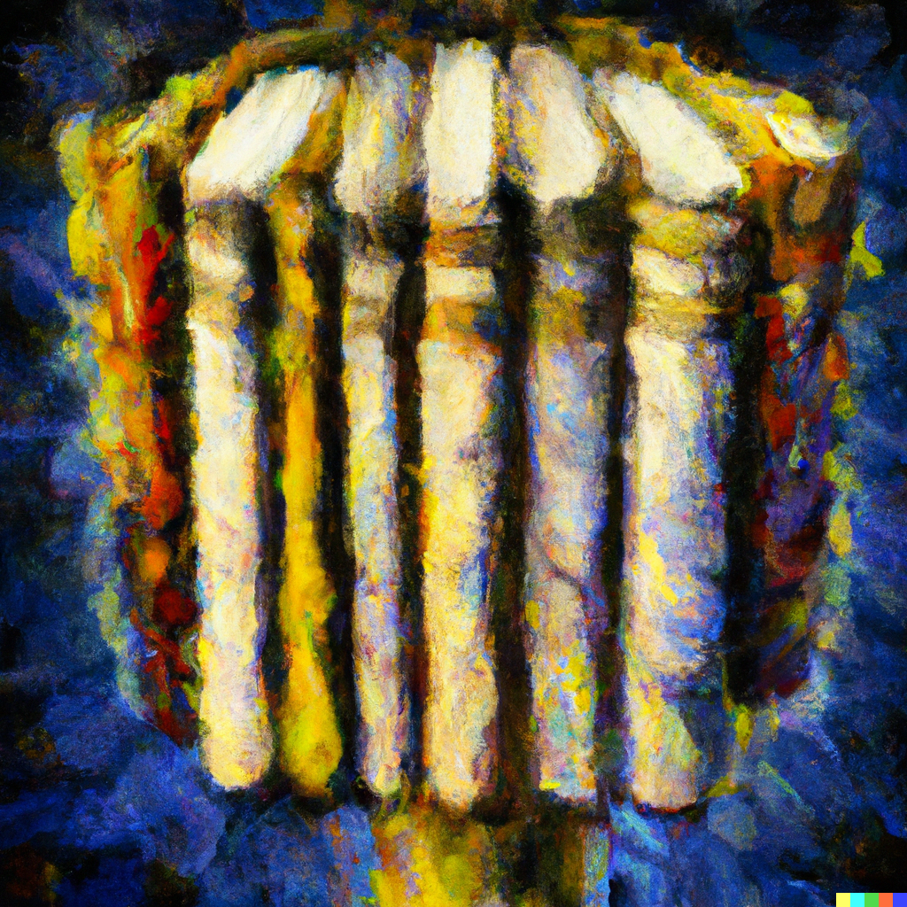 A visualization of the abstraction of a nosql database as a metaphorical representation of a physical thing in the style of a 14th century oil painting